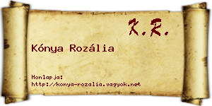 Kónya Rozália névjegykártya